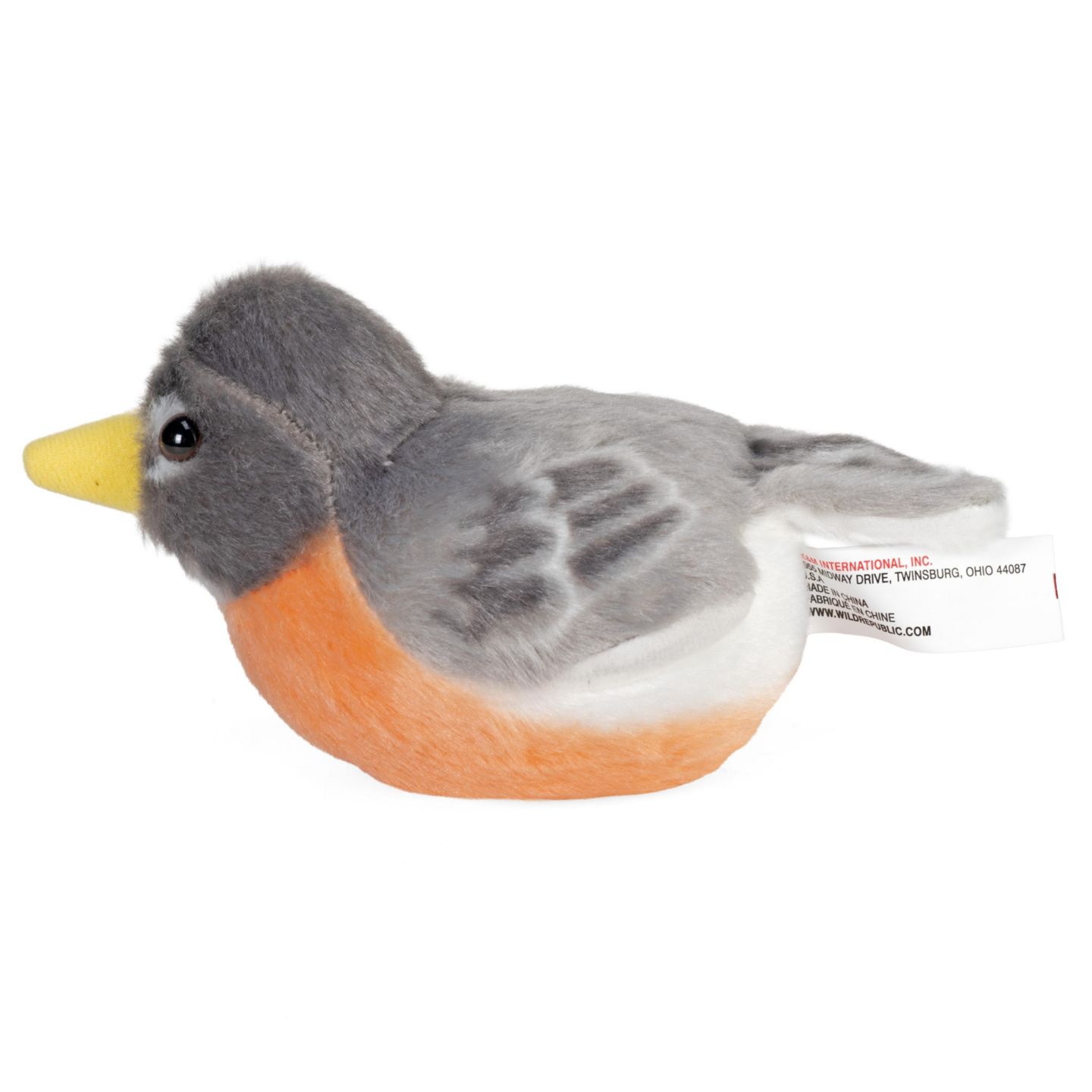 Детская мягкая игрушка Wild Republic Audubon Birds Plush Authentic Bird Sound, Stuffed Animal, Bird Toys for Kids, American Robin, 5 Inches — фото 2