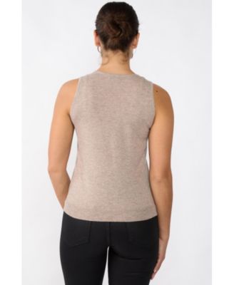 Women's 100% Cashmere Tank Tops Sleeveless Crewneck Sweater Vest