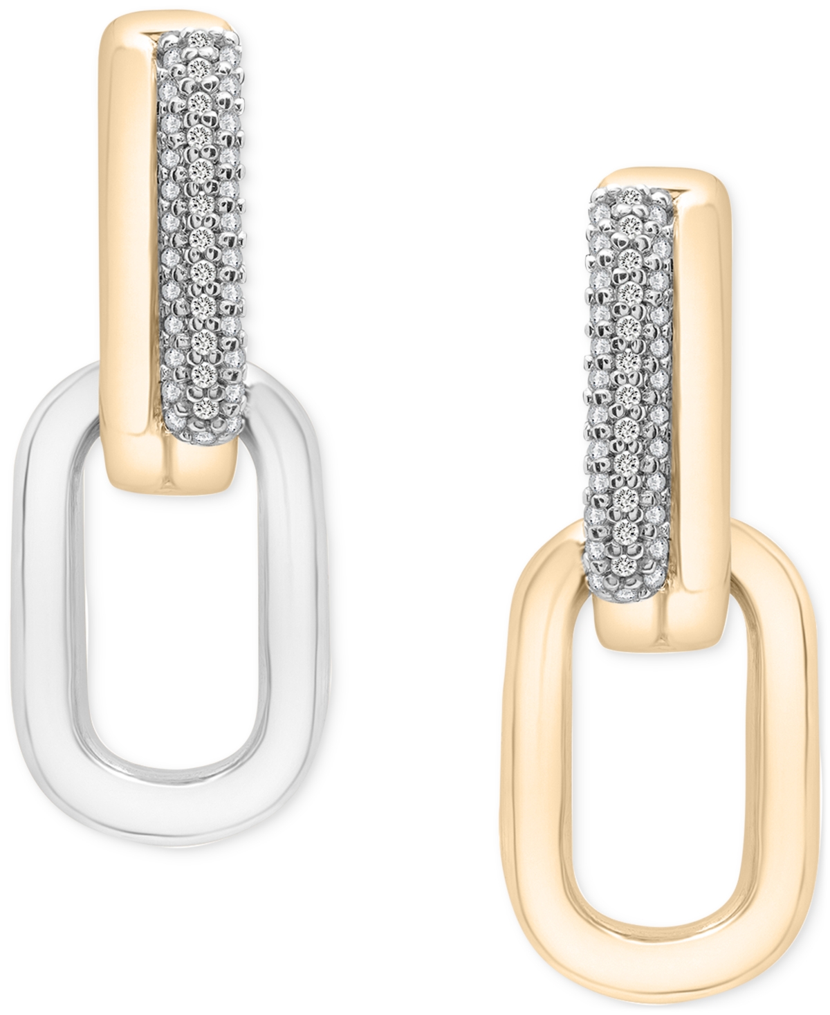 Audrey By Aurate Diamond Link Dangle Hoop Earrings (1/6 Ct. T.w.) In Gold Vermeil & Sterling Silver, Exclusively At M In Gold Vermeil
