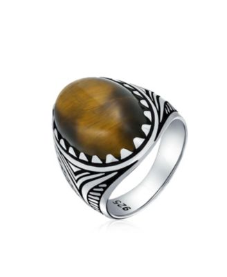 Natural Stone Oval Cabochon Western Claw Ring Sterling Silver