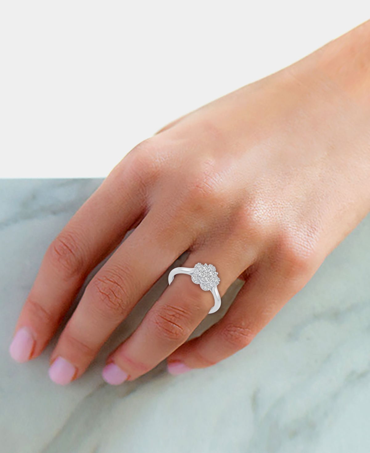 Macy's Diamond Engagement Ring (1/2 Ct. T.w) In 14k White Gold In White Gold
