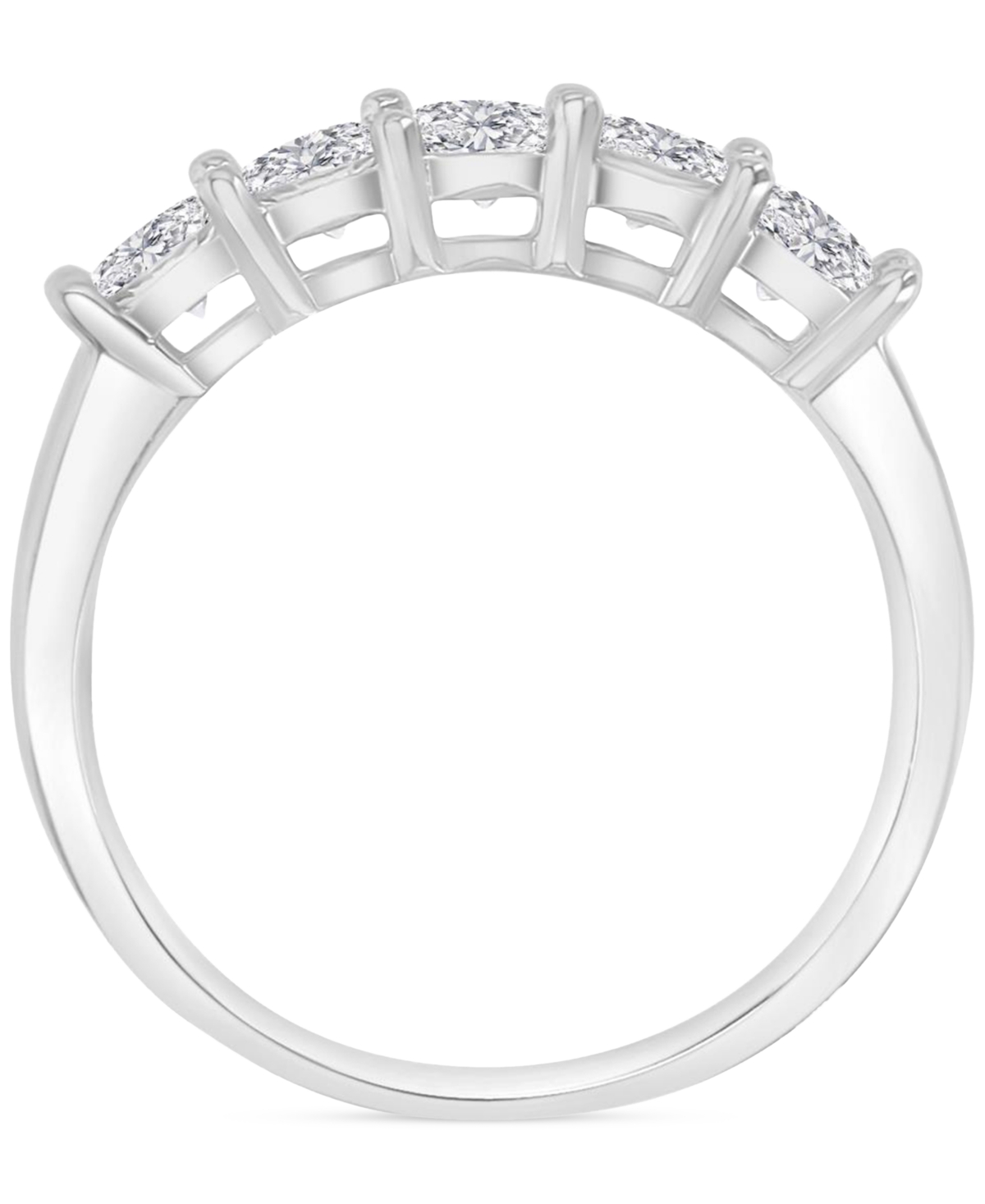 MACY'S CUBIC ZIRCONIA MIXED CUT QUAD CLUSTER BRIDAL SET IN STERLING SILVER 