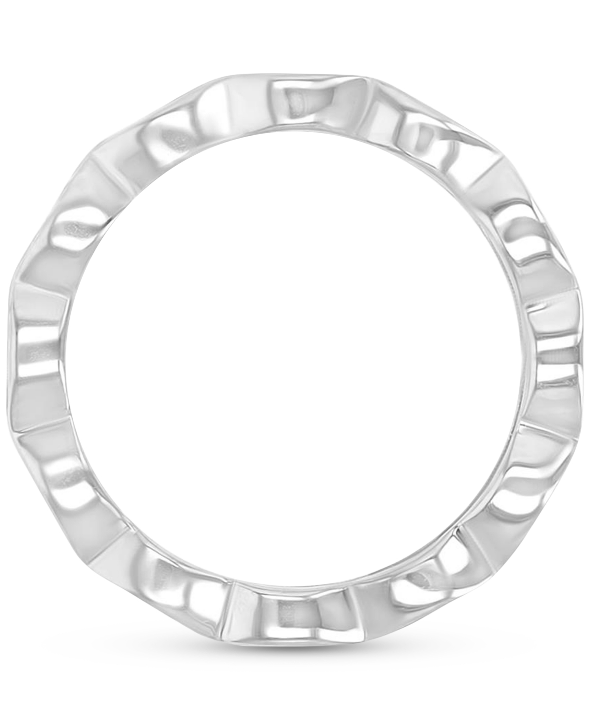Macy's Cubic Zirconia Oval Scallop Edge Eternity Band In Sterling Silver In Sterling Silver