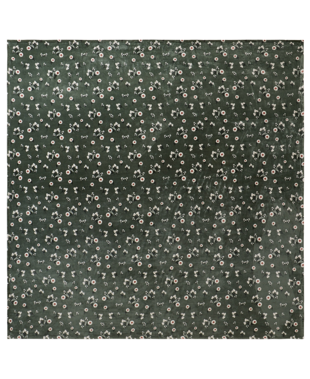 Lucky Brand Daisy Floral Cozy Plush Blanket, Full/queen In Green