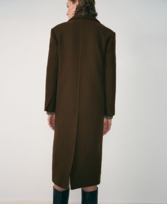 MANGO Women's Pockets Detail Virgin Wool Coat - Macy's