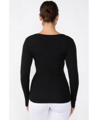 Women's 100% Cashmere V-Neck Sweater | Ribbed Tissue Weight Cashmere Sweaters