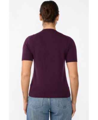 Women's 100% Cashmere Crewneck Short Sleeve Sweater