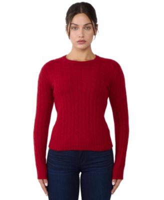 Women's 100% Cashmere Crewneck Sweater | Chuncky Cashmere Cable-knit Sweaters