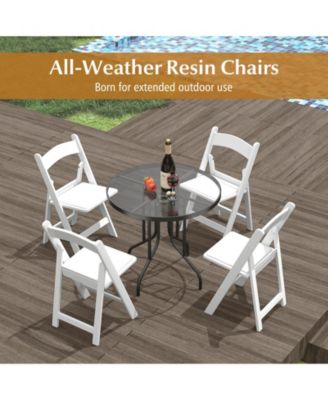 4 Pack Resin Folding Chairs with Padded Seat