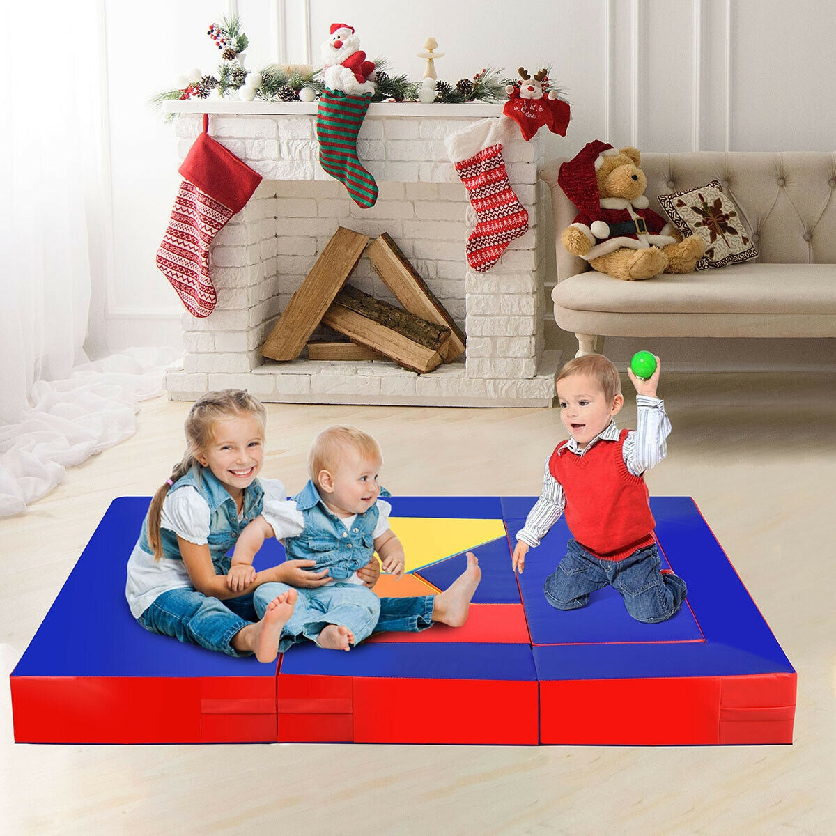 Gouun 4-in-1 Crawl Climb Foam Shapes Toddler Kids Playset