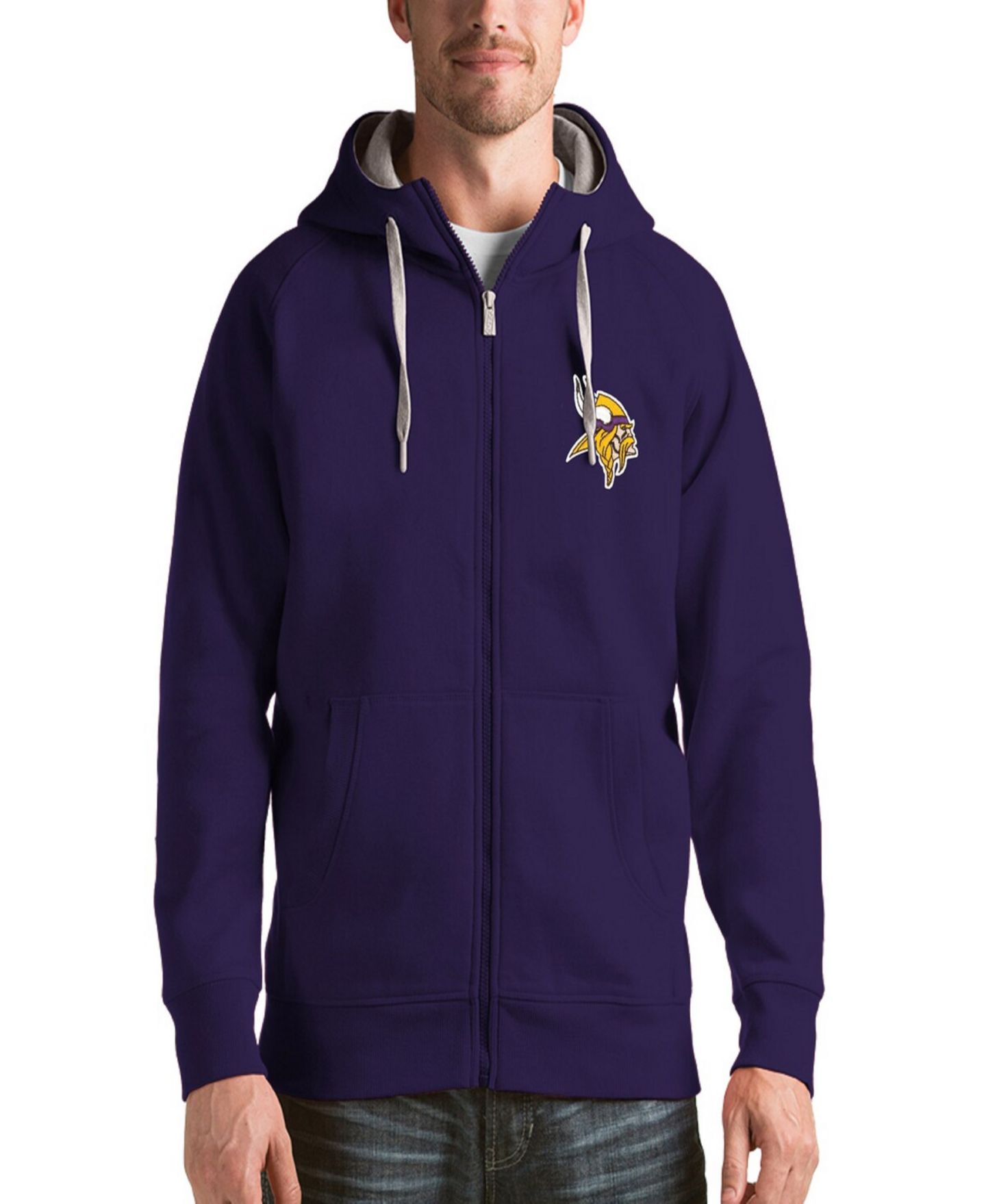 Мужское худи Antigua Purple Minnesota Vikings Victory Full-Zip — фото 1