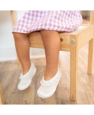 Toddler First Walk Sock Shoes Flat - Snow Lace