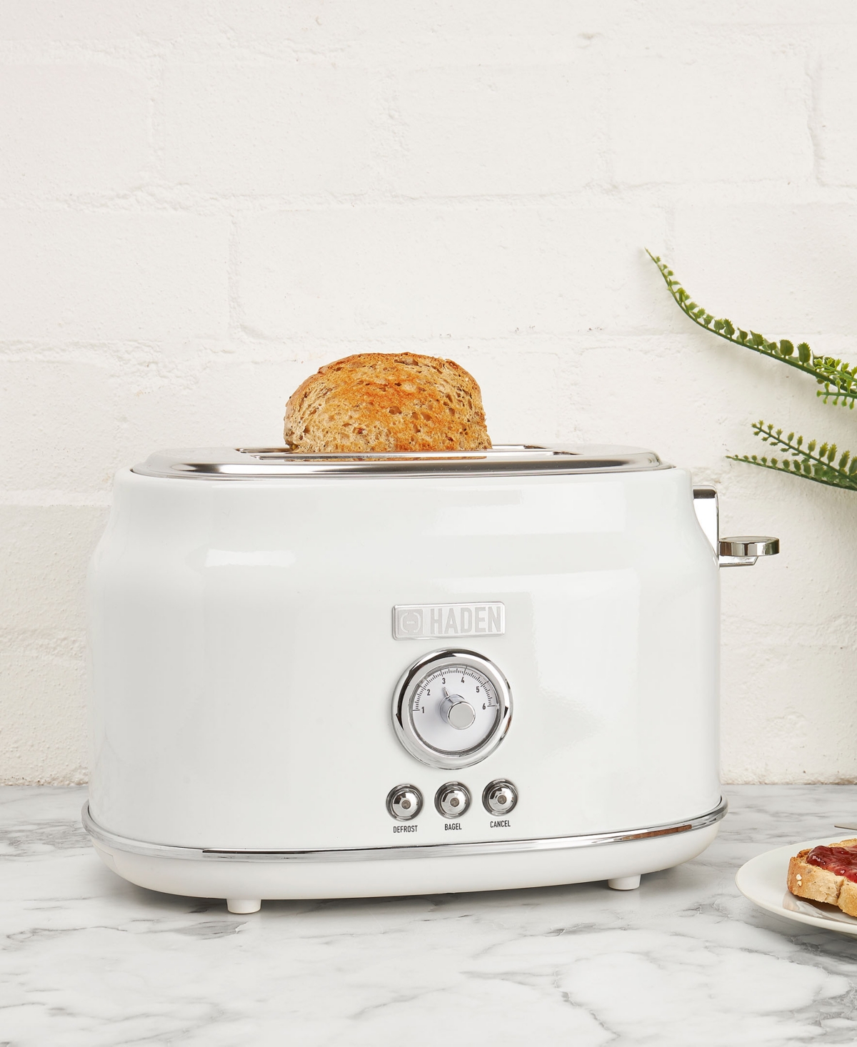 Haden Dorset 2 Slice Stainless Steel Toaster In White