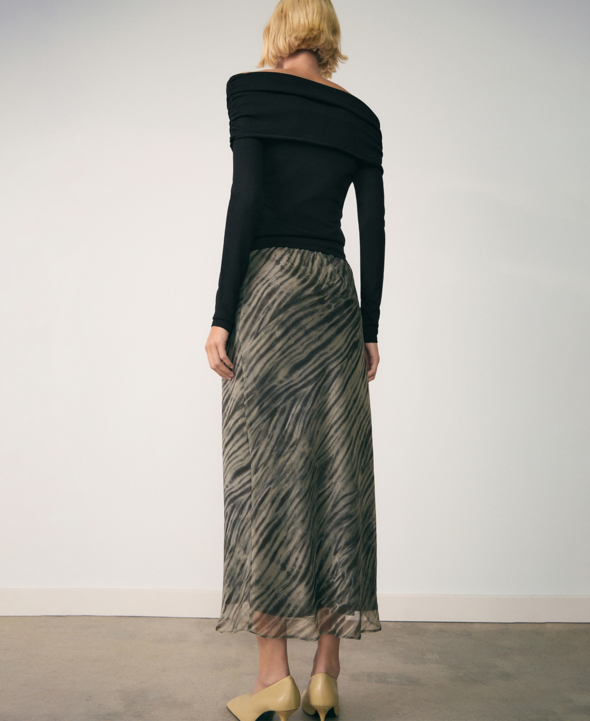 Mango Women's Printed Organza Skirt