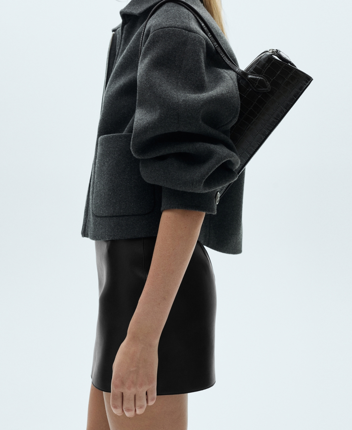 Mango Women's Leather-effect Miniskirt In Black