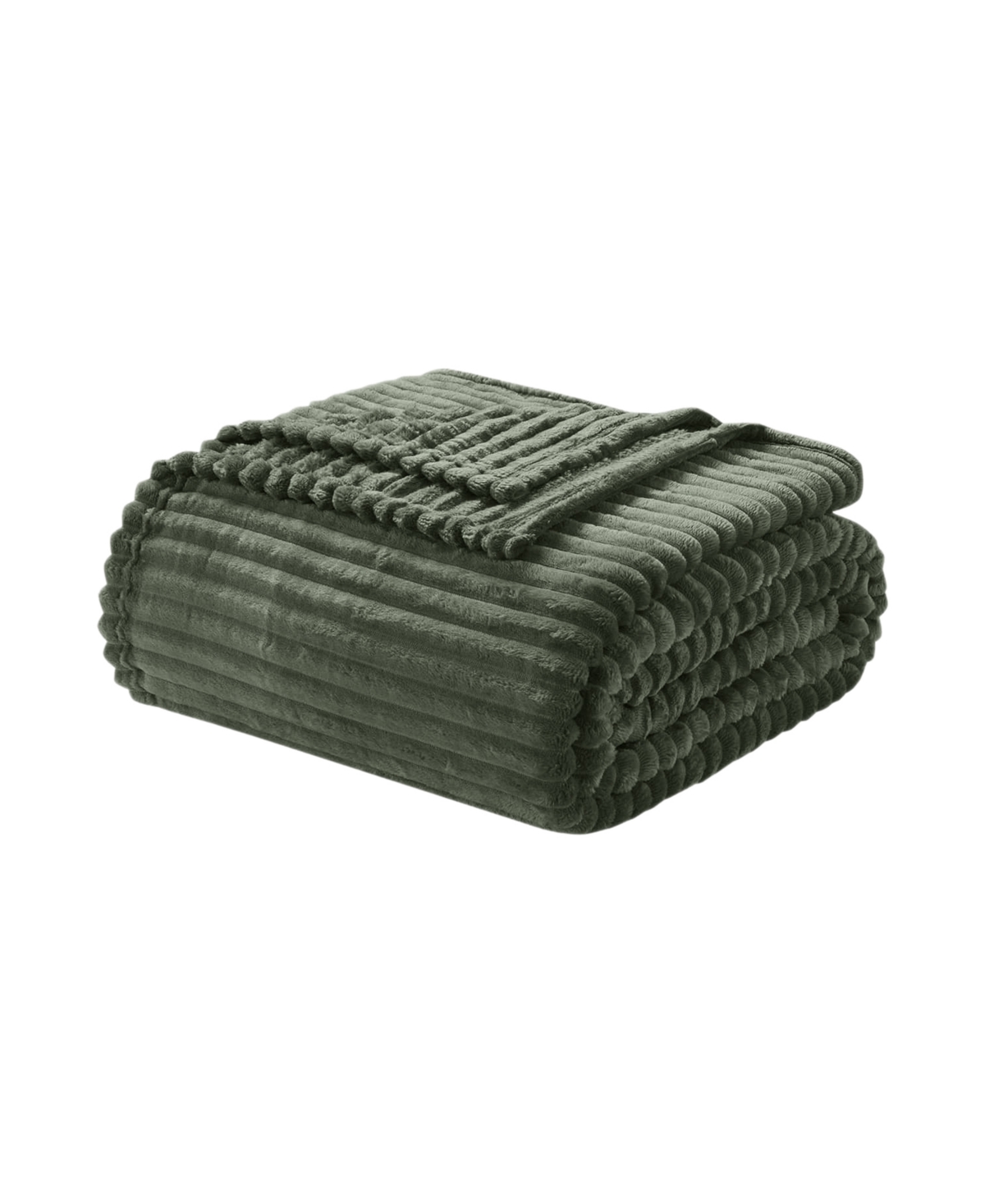 Nestl Cut Plush Lightweight Super Soft Luxury Bed Throw, 50" X 60" In Olive Green