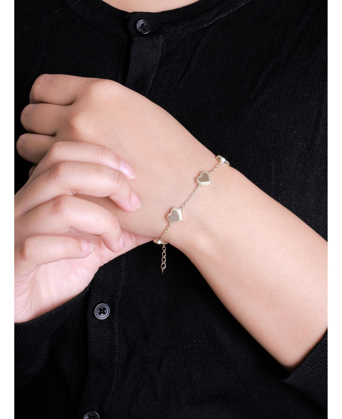Devata Sweet Heart Chain Bracelet in 14K 6.5 in adj to in, approx. 5.8 grams - Gold