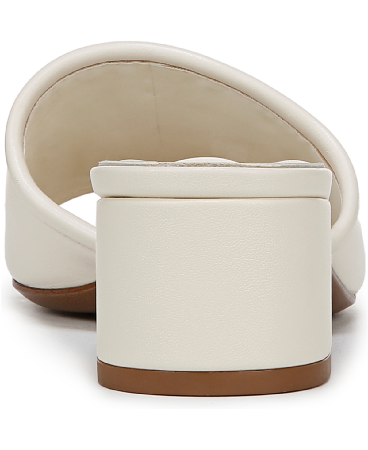 Franco Sarto Women's Noreen 2 Open Square Toe Block Heel Slide Sandals In Cream White Leather