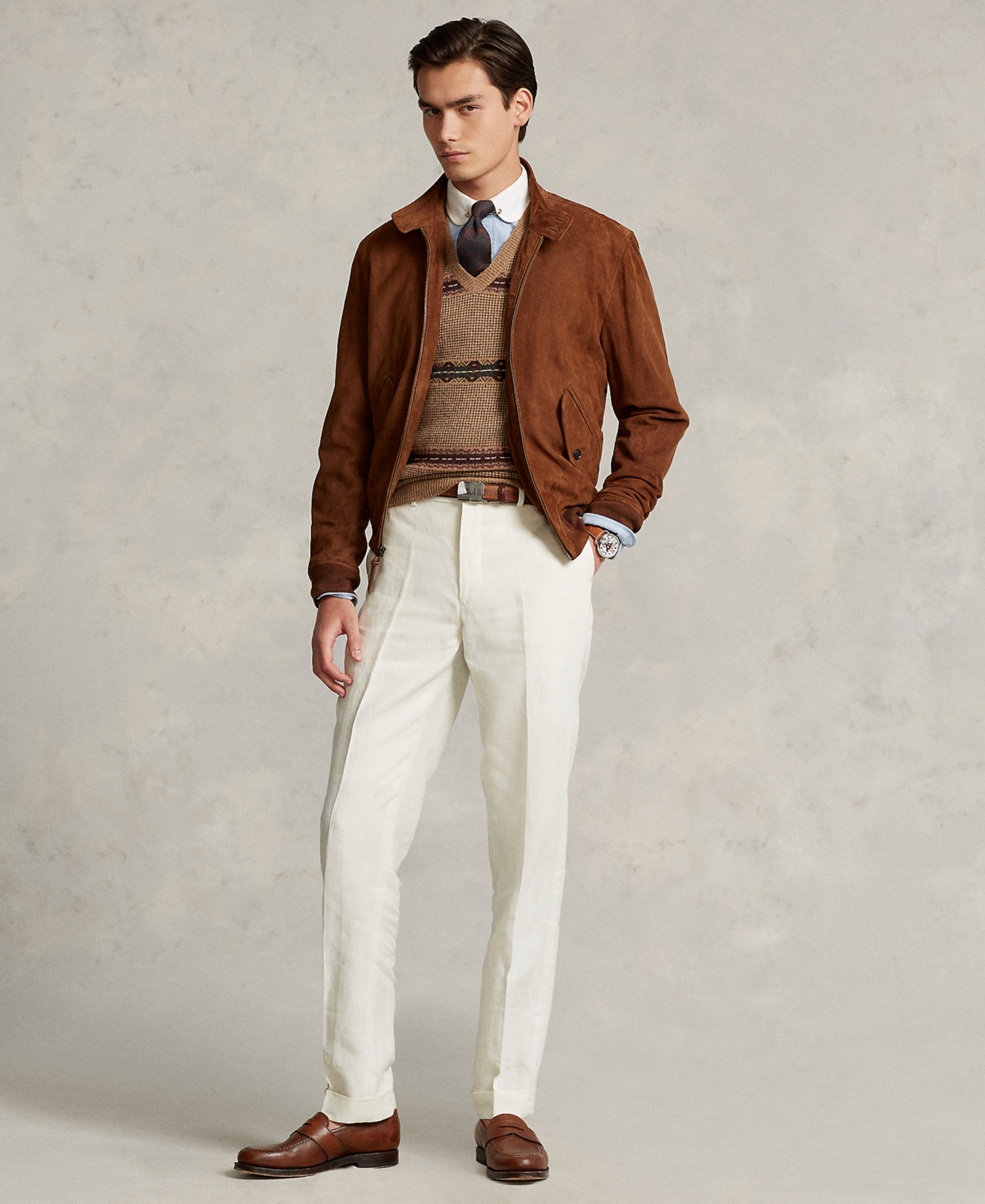 POLO RALPH LAUREN MEN'S LINEN SUIT TROUSERS 
