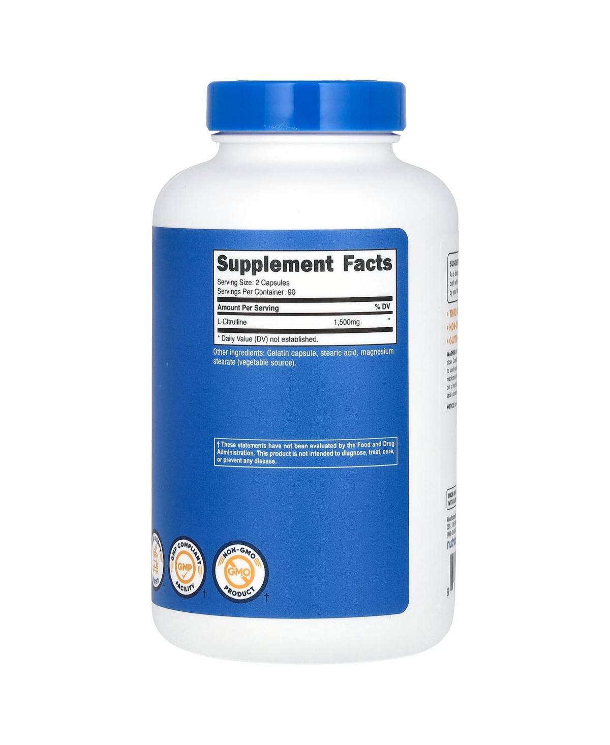 Nutricost L- Citrulline 1 500 mg - Capsules (750 mg per Capsule)