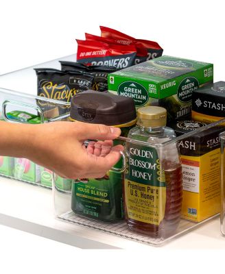 Large Plastic Storage Bins - for Kitchen Organization, Pantry Organizers and Storage, Fridge Organizer - Clear Storage Bins (4 pack)