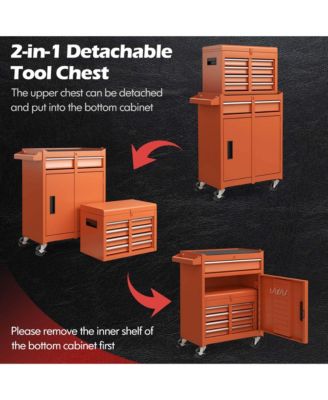 5-Drawer Rolling Tool Chest Cabinet Metal Tool Storage Box Lockable with Wheels