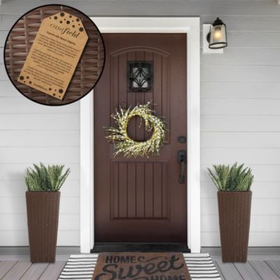 Set of 2 All-Weather Outdoor Planters with Liners - Espresso, Tall Tapered Plant Boxes with Flower Pots