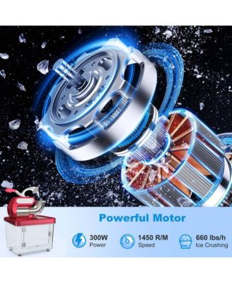 660LBS/H Commercial Ice Crusher with Dual Blades Safety On/Off Switch for Home