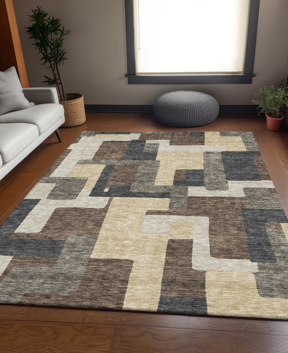 Addison Chantille Machine Washable Acn740 9'x12' Area Rug In Chocolate