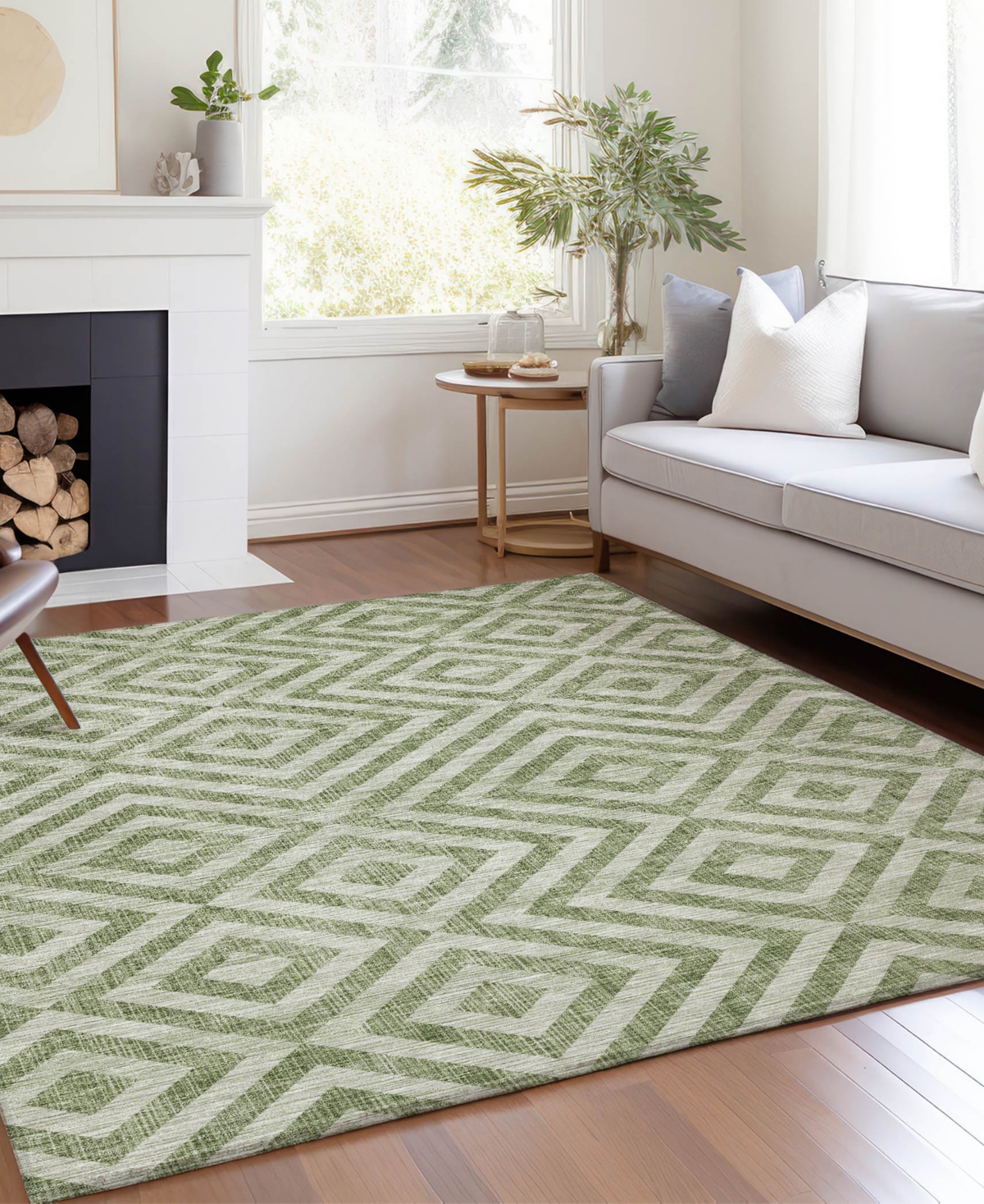 Addison Chantille Machine Washable Acn733 3'x5' Area Rug In Green