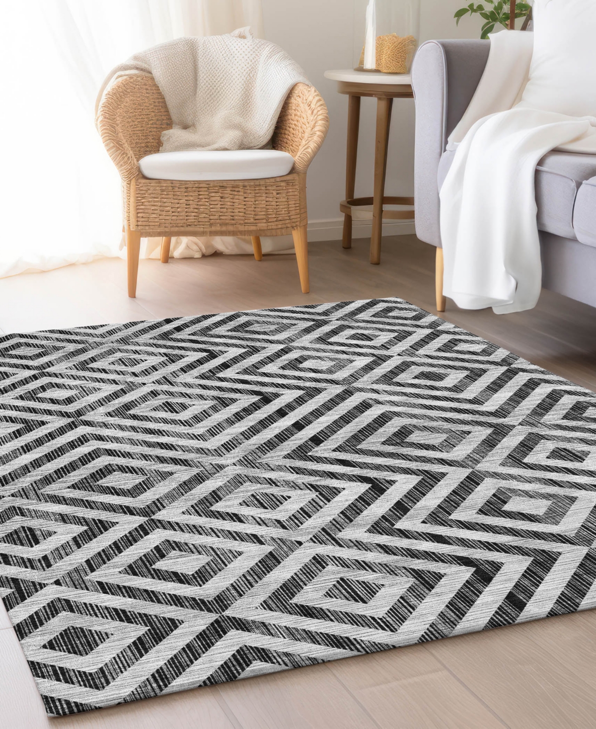 Addison Chantille Machine Washable Acn733 8'x10' Area Rug In Black