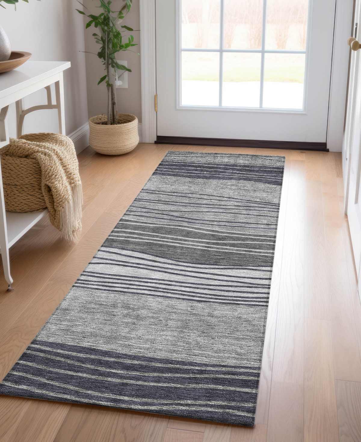 Addison Chantille Acn735 2'3"x7'6" Runner Area Rug In Gray