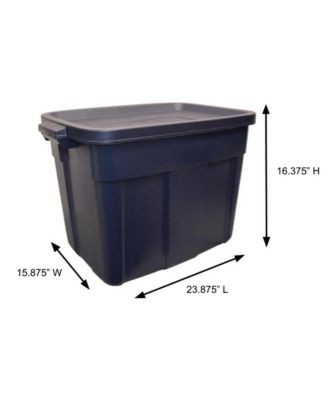 18 Gallon Stackable Storage Container, Dark Indigo Metallic (6 Pack