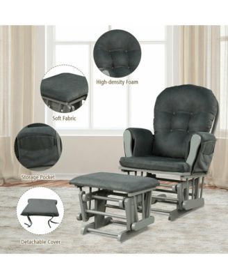Baby Nursery Relax Rocker Rocking Chair Glider & Ottoman Set w/ Cushion