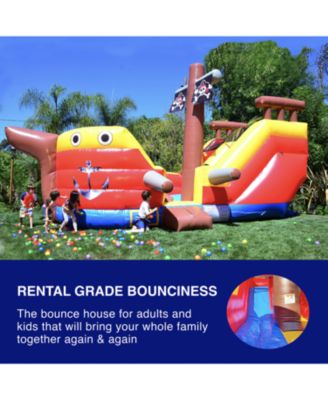 HeroKiddo15' Pirate Ship Commercial Grade Inflatable Water Slide Playset (No Blower Included), Outdoor Play Kids Party