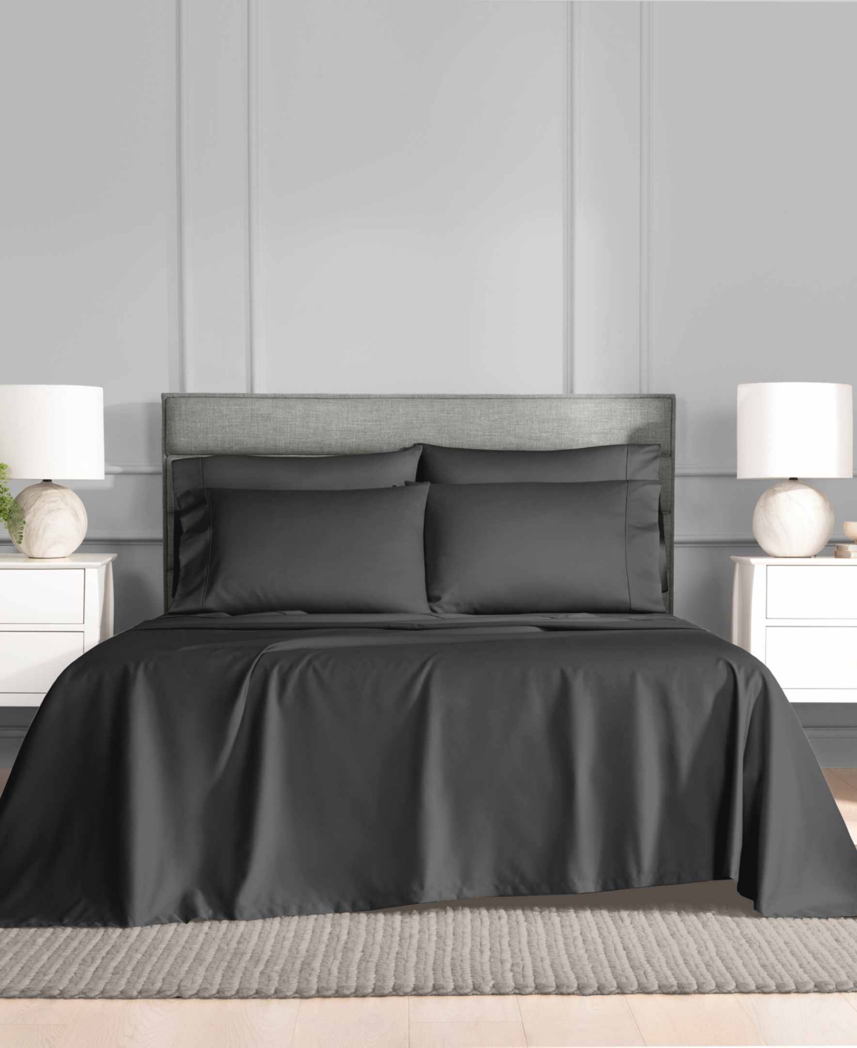 Fairfield Square Collection Last Act!  Brookline 1400 Thread Count 6 Pc. Sheet Set, Queen, Exclusivel In Black