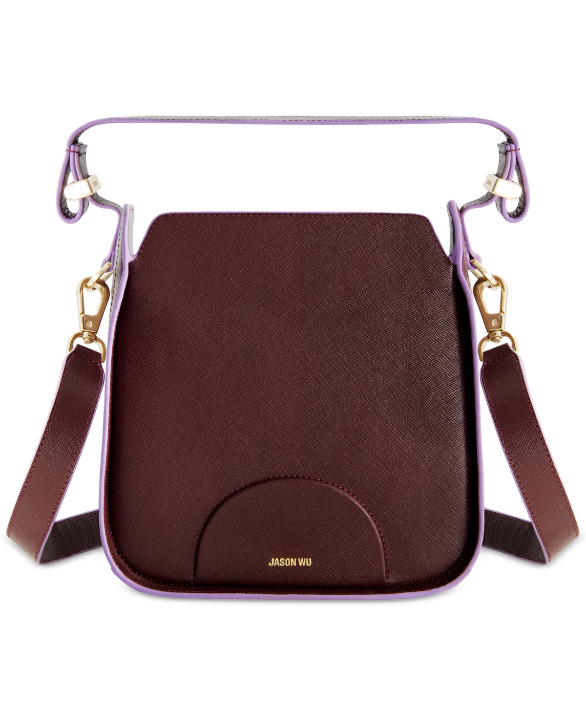 Elsa Small Leather Bucket Crossbody - Grape Elfi