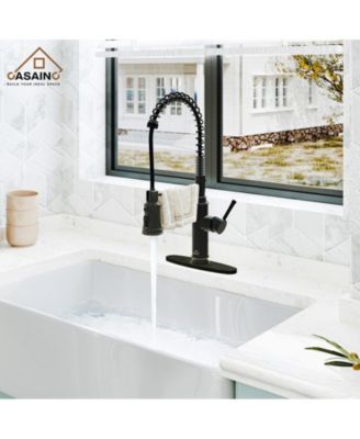 Pull Down Sprayer Kitchen Faucet with Infrared Sensor Induction Function and Deck Plate