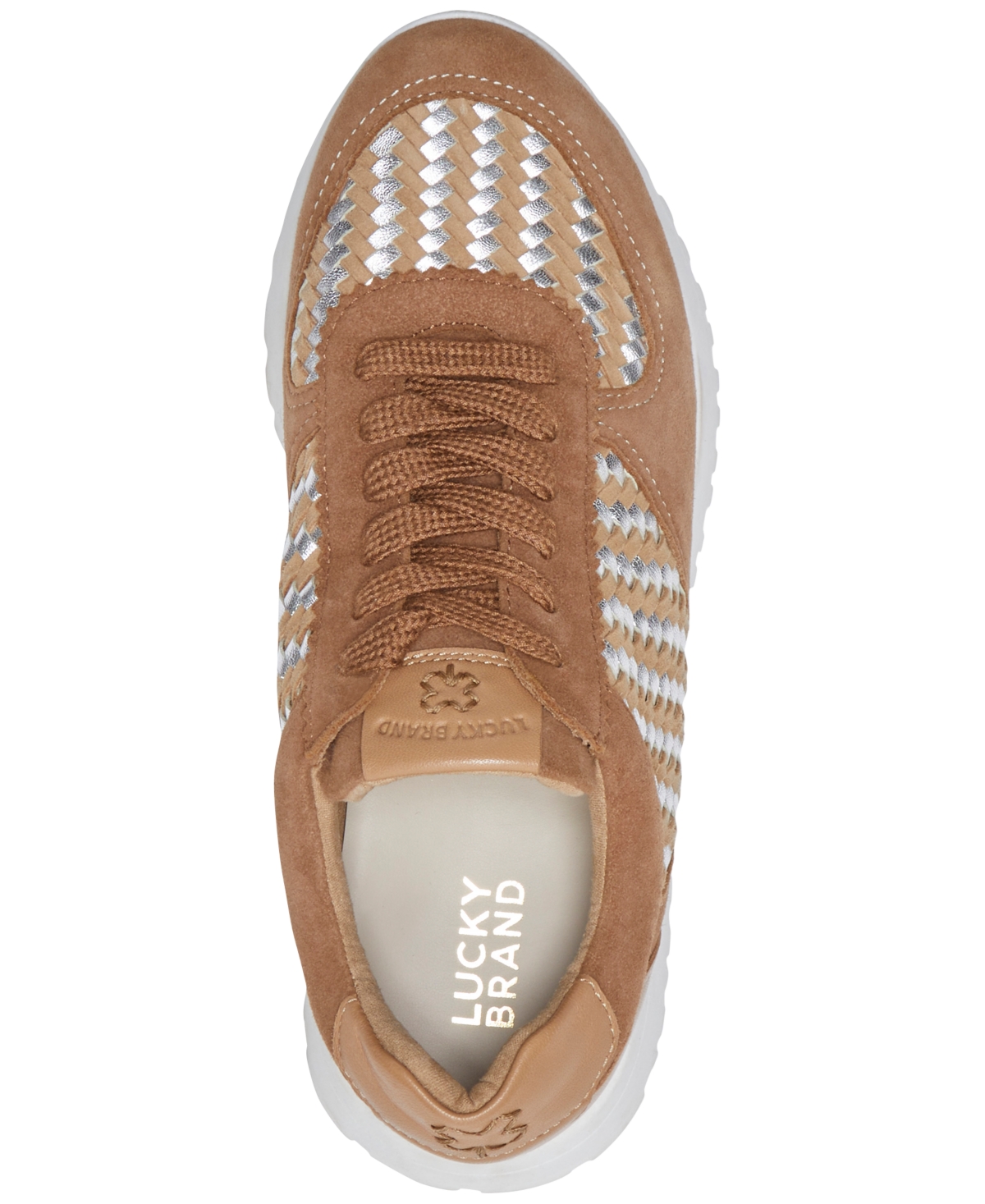 LUCKY BRAND WOMEN'S DEVA WOVEN KNIT LACE-UP SNEAKERS 