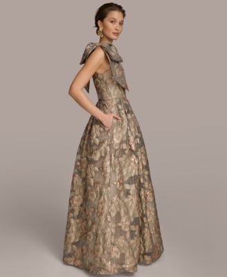 Donna Karan New York Women's Metallic Jacquard One-shoulder