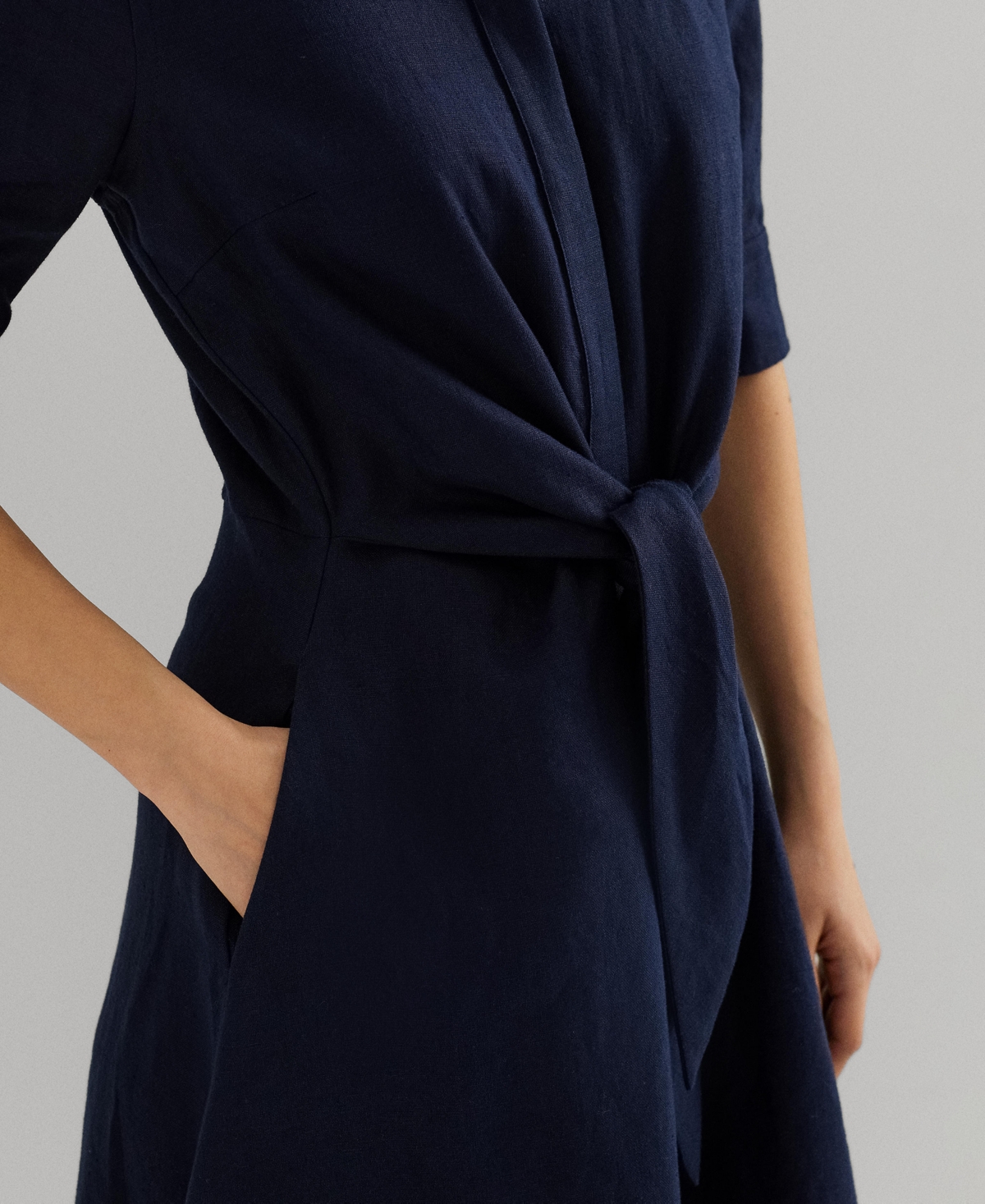 Ralph Lauren Women's Linen Shirtdress, Regular & Petite In Lauren Navy
