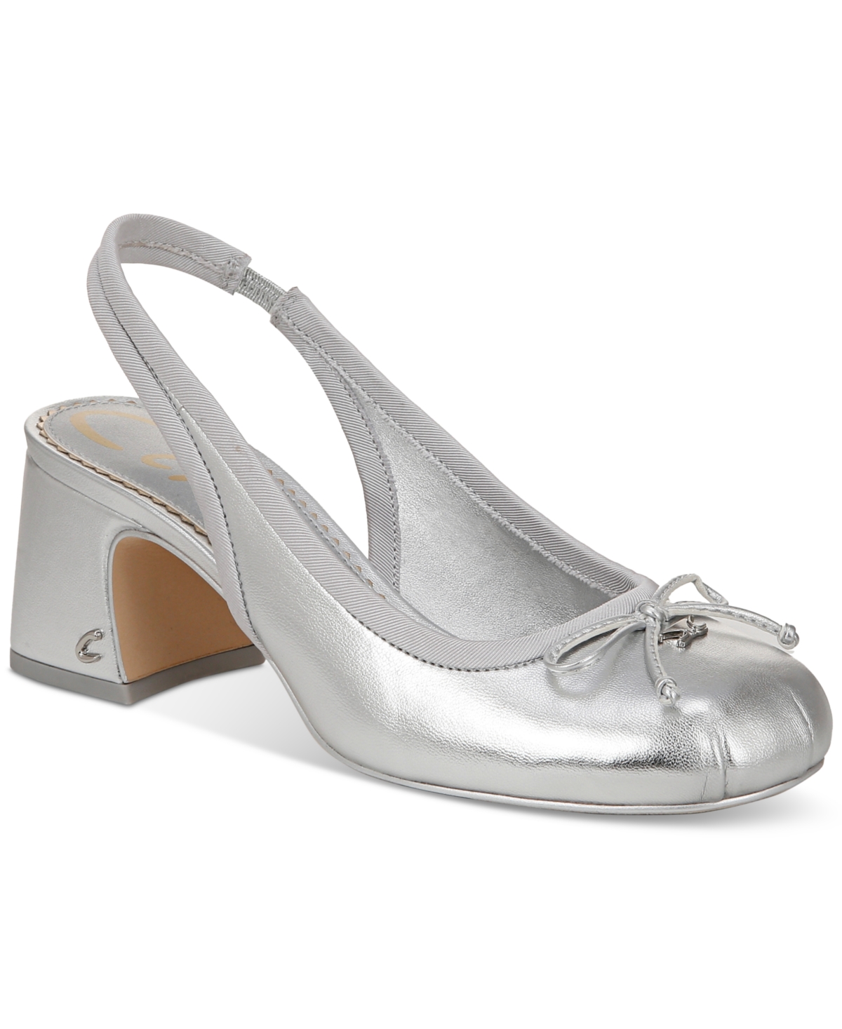 Diane Slingback Block-Heel Ballet Pumps - Dark Vanilla Bean