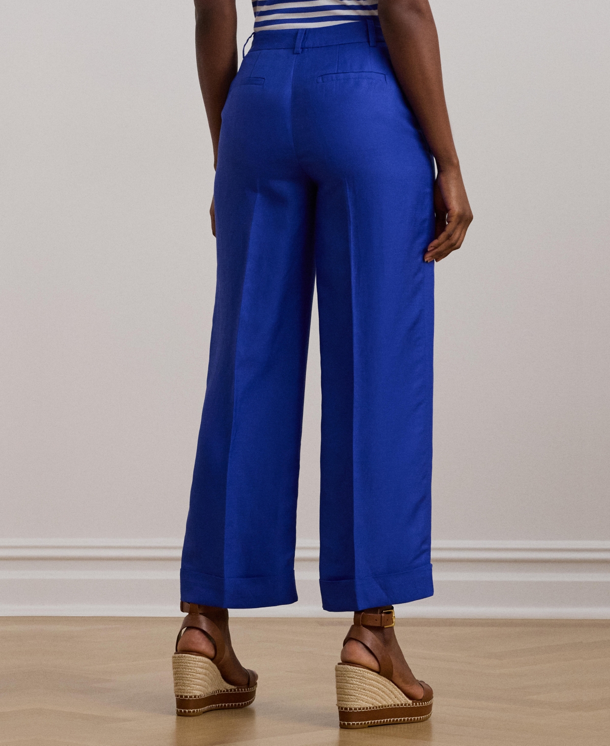 RALPH LAUREN WOMEN'S LINEN-BLEND TWILL CROPPED PANTS 