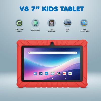 7” V8-2 Kids Android 11 Bluetooth Wi-Fi Pro HD Tablet 32GB Featuring 50 Disney eBooks with 2MP Dual Camera Toddler Child Proof Case