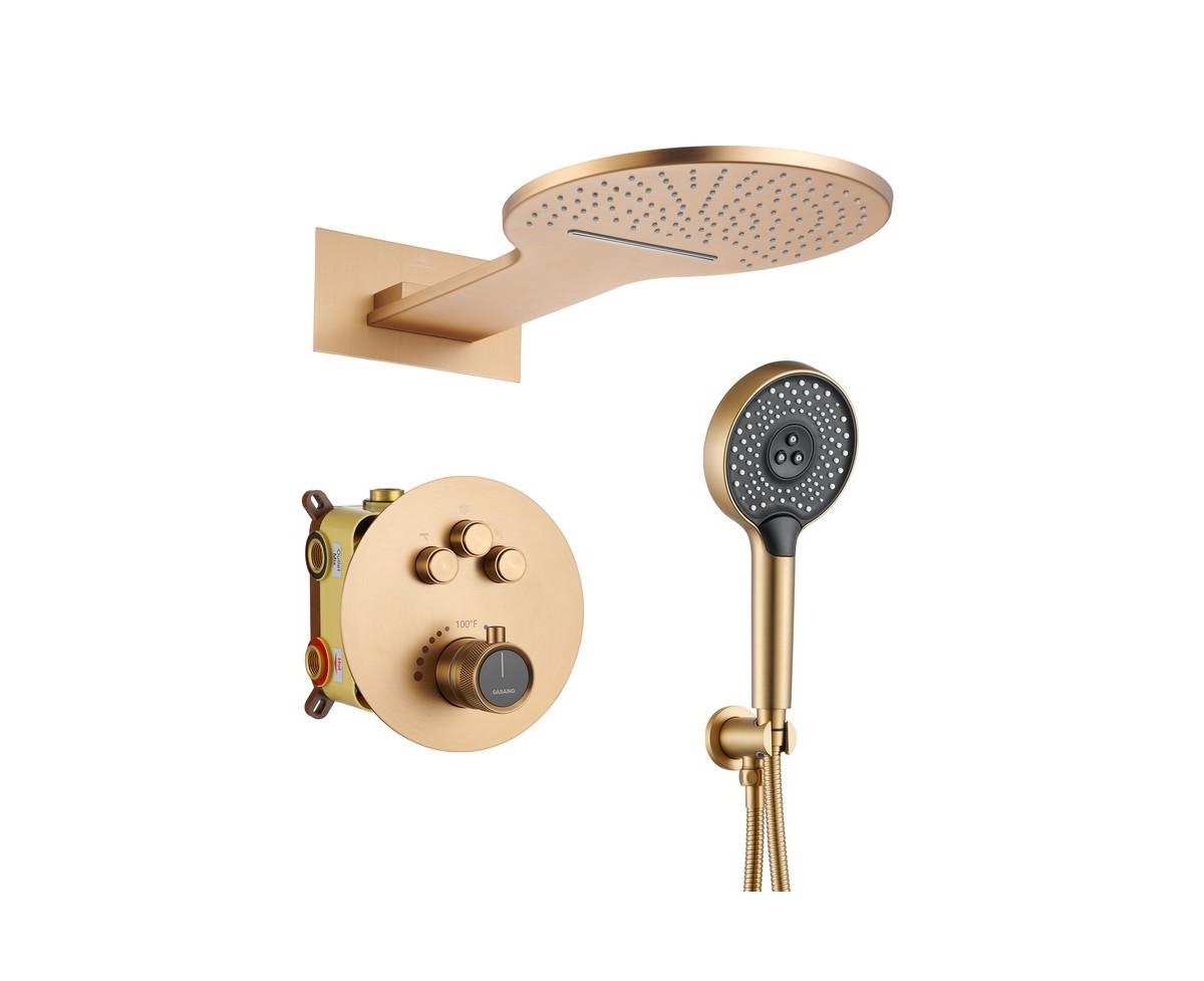 Thermostatic Rainfall Shower System with Rough in-Valve - Chrome