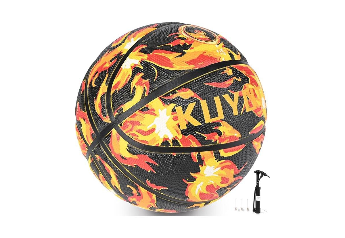 Kuyotq Black Flame-Spark Size 5 Basketball (27.5