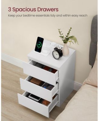 Nightstand with Charging Station for Convenient Power Access and Sleek Design