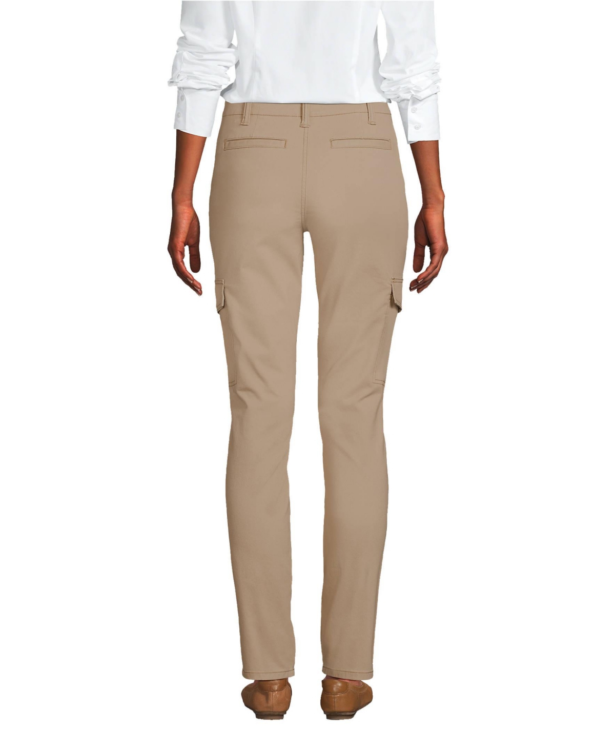 Lands' End Women's Mid Rise Slim Cargo Chino Pants