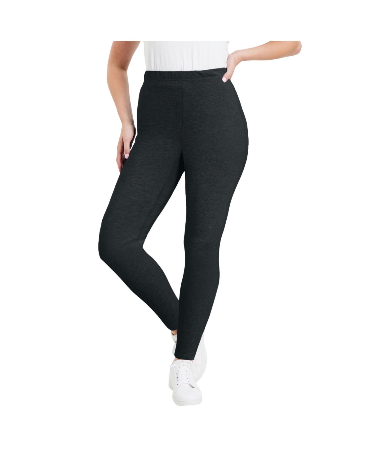 Plus Size June + Vie Classic Ankle Legging - Natural cheetah