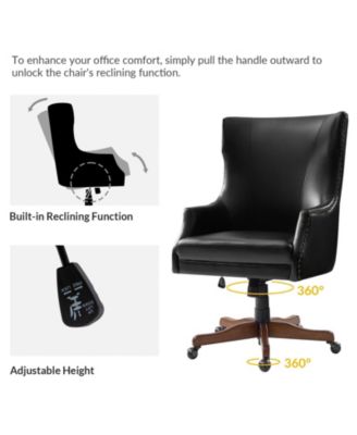 Desmond Transitional Office Chair with Wood Legs